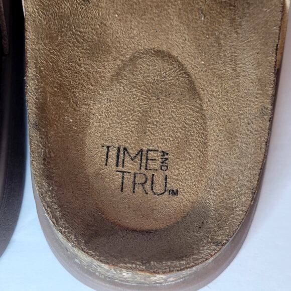 Time and Tru Metallic Pink Cork Sandals Slides Womens Size 8.5 Footbed Platform - Picture 6 of 8